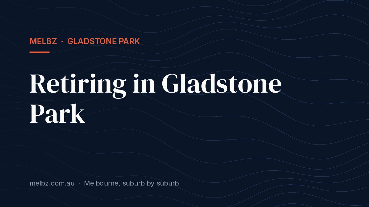 Title card: Retiring in Gladstone Park