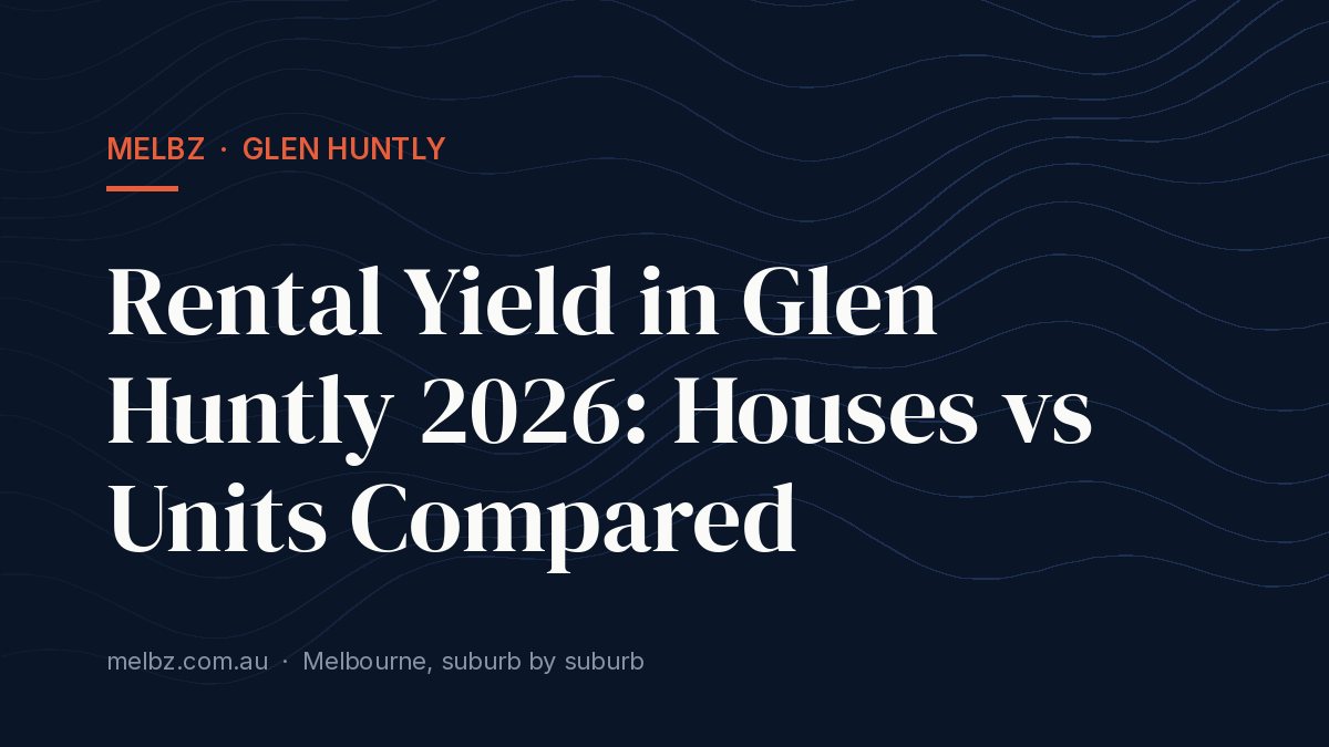 Title card: Rental Yield in Glen Huntly 2026: Houses vs Units Compared