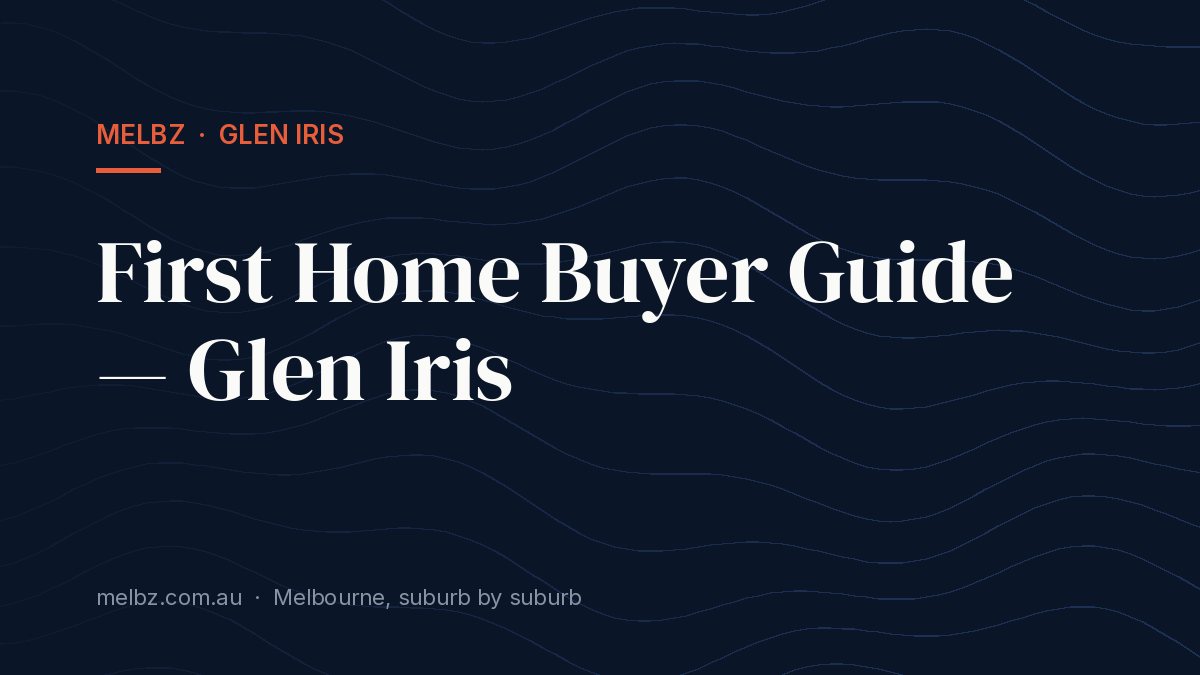 Title card: First Home Buyer Guide — Glen Iris