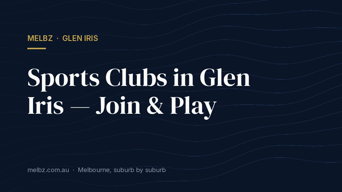 Title card: Sports Clubs in Glen Iris — Join & Play