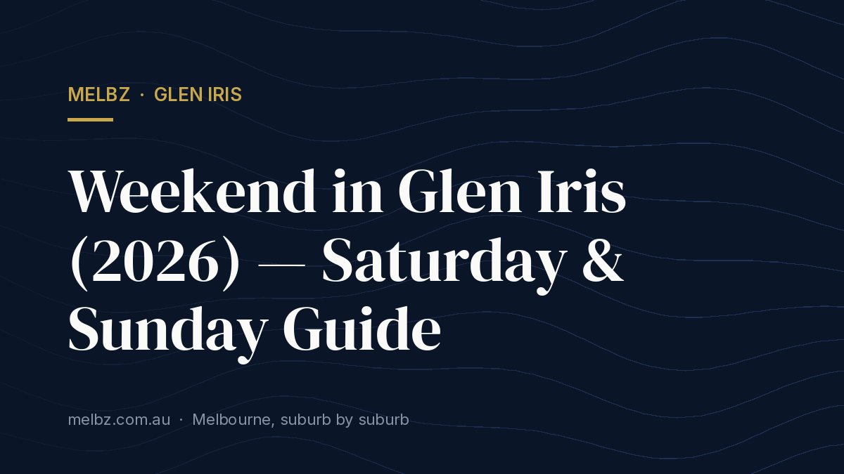 Title card: Weekend in Glen Iris (2026) — Saturday & Sunday Guide