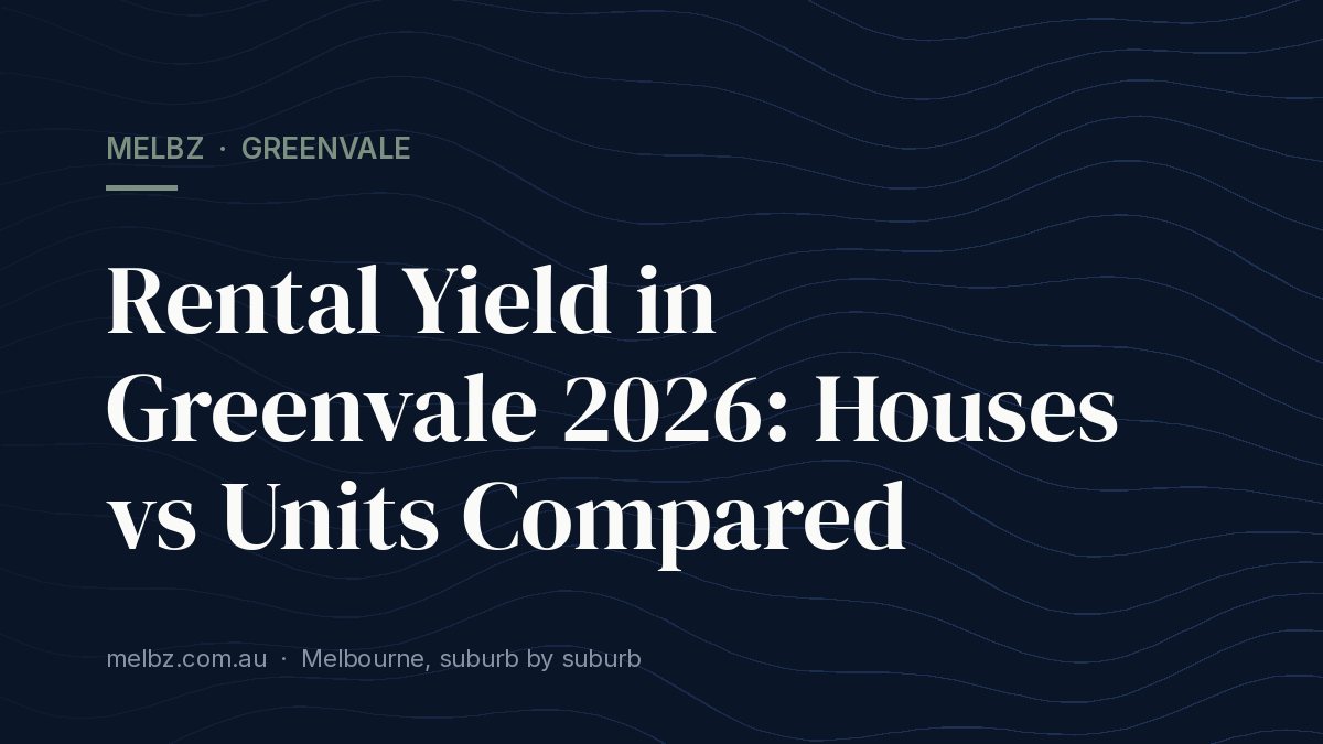 Title card: Rental Yield in Greenvale 2026: Houses vs Units Compared