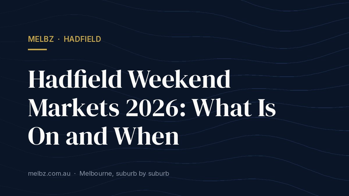 Title card: Hadfield Weekend Markets 2026: What Is On and When