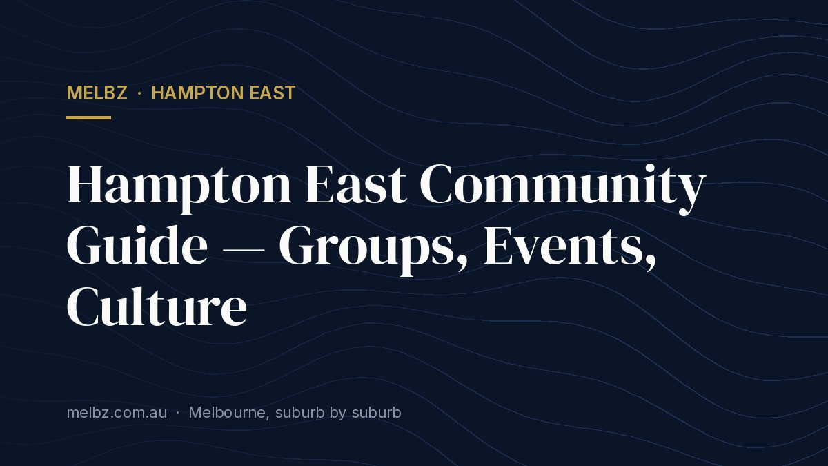 Title card: Hampton East Community Guide — Groups, Events, Culture