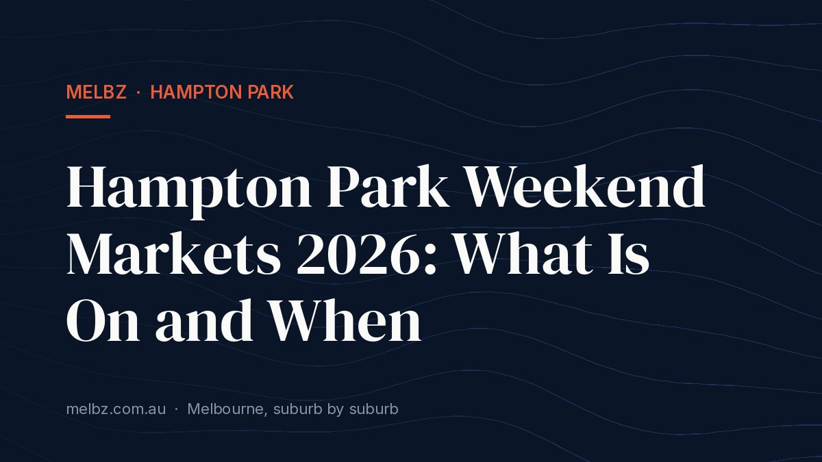 Title card: Hampton Park Weekend Markets 2026: What Is On and When