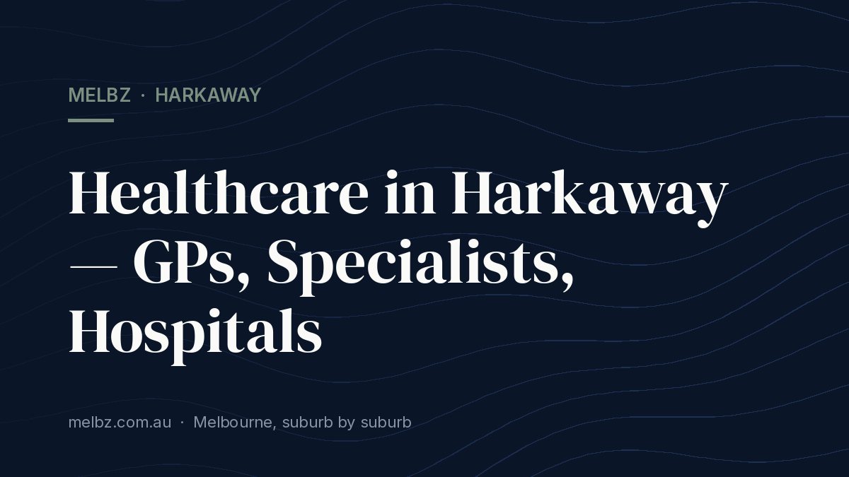 Title card: Healthcare in Harkaway — GPs, Specialists, Hospitals