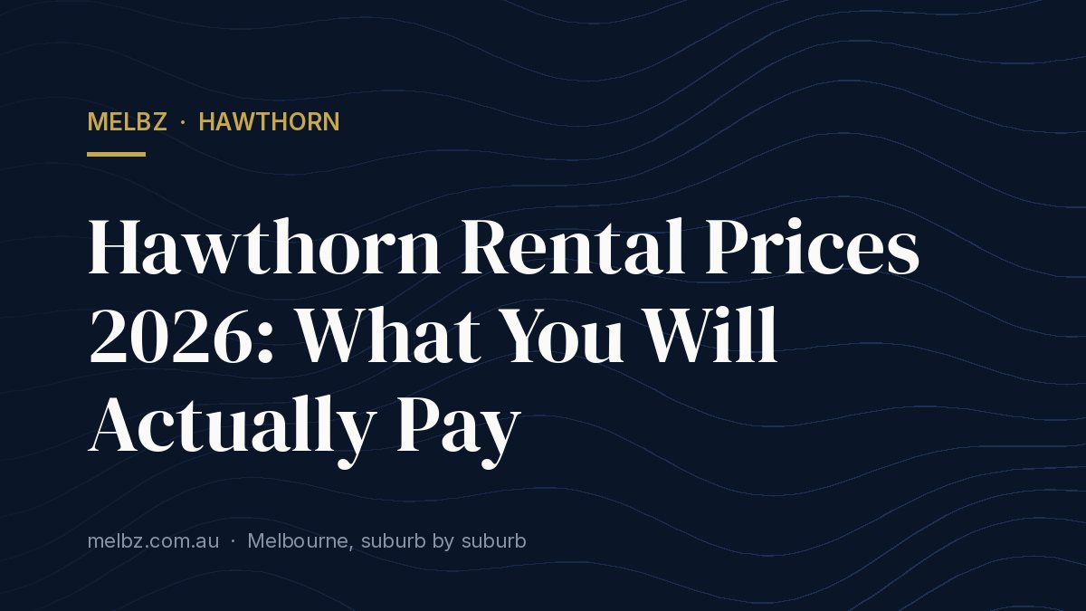 Title card: Hawthorn Rental Prices 2026: What You Will Actually Pay