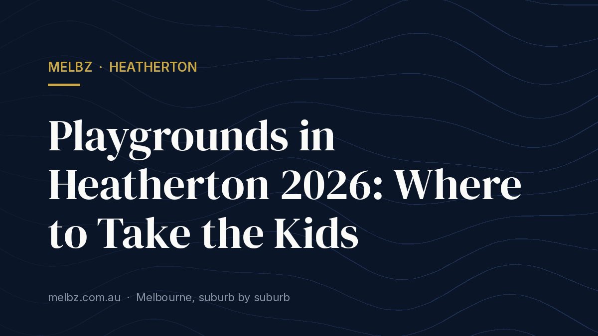 Title card: Playgrounds in Heatherton 2026: Where to Take the Kids