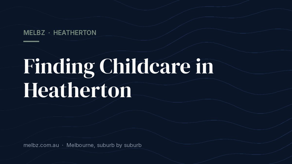 Title card: Finding Childcare in Heatherton