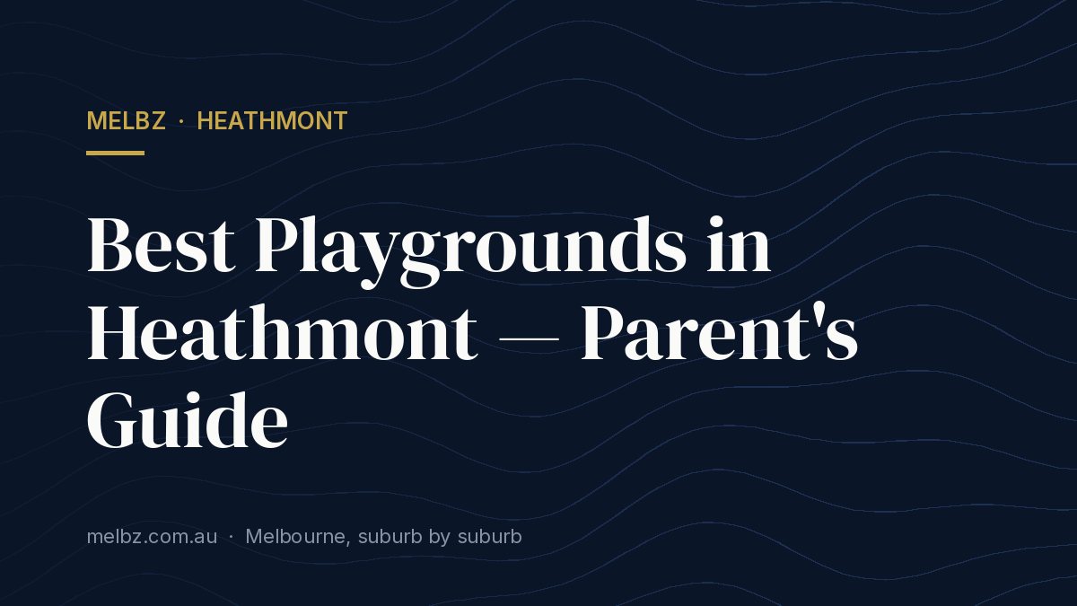 Title card: Best Playgrounds in Heathmont — Parent's Guide