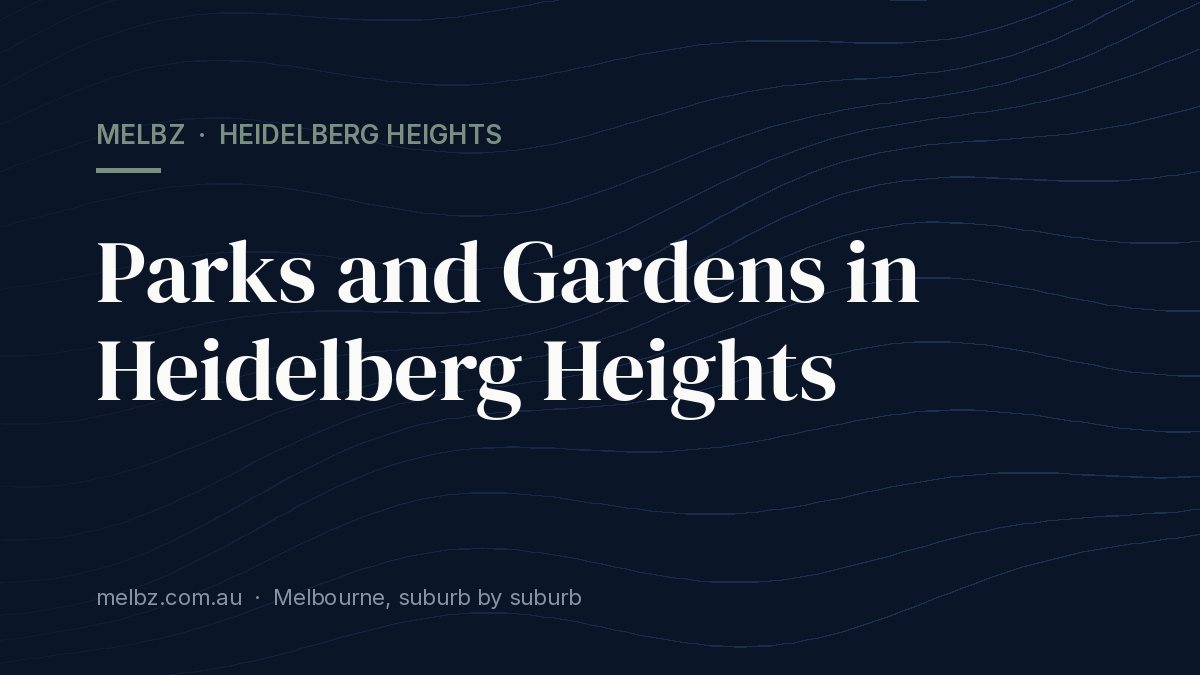 Title card: Parks and Gardens in Heidelberg Heights