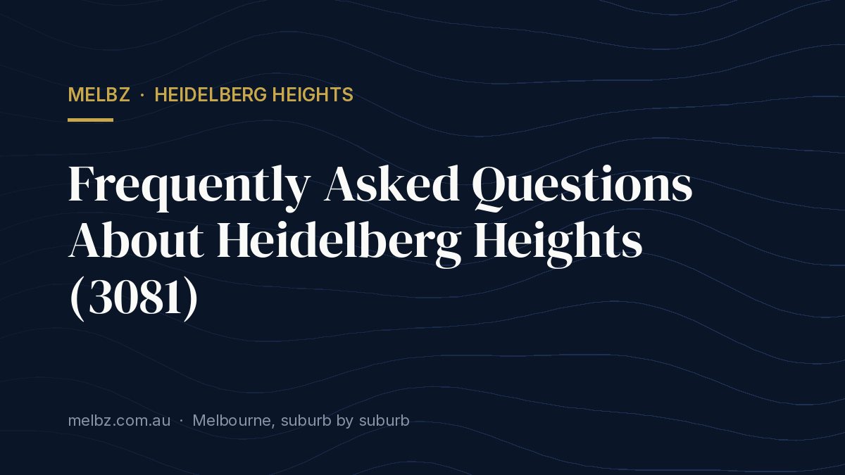 Title card: Frequently Asked Questions About Heidelberg Heights (3081)