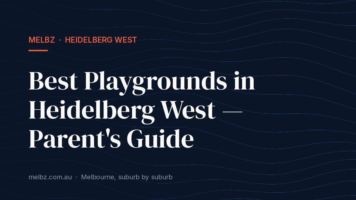 Title card: Best Playgrounds in Heidelberg West — Parent's Guide