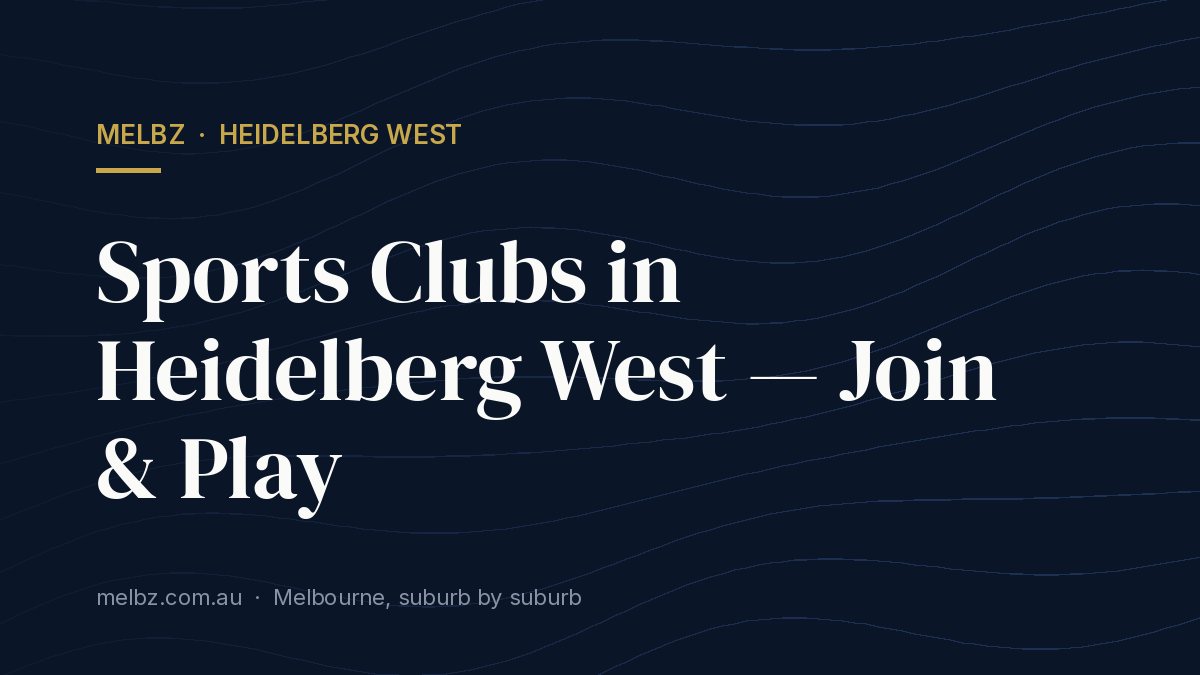 Title card: Sports Clubs in Heidelberg West — Join & Play