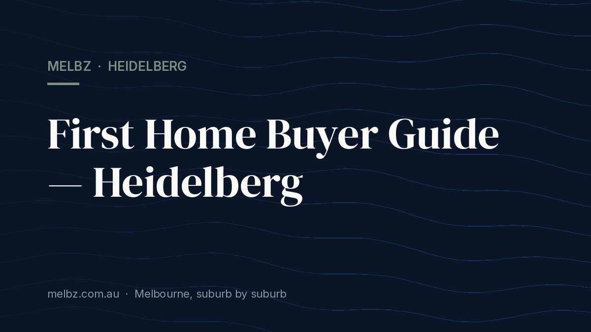 Title card: First Home Buyer Guide — Heidelberg