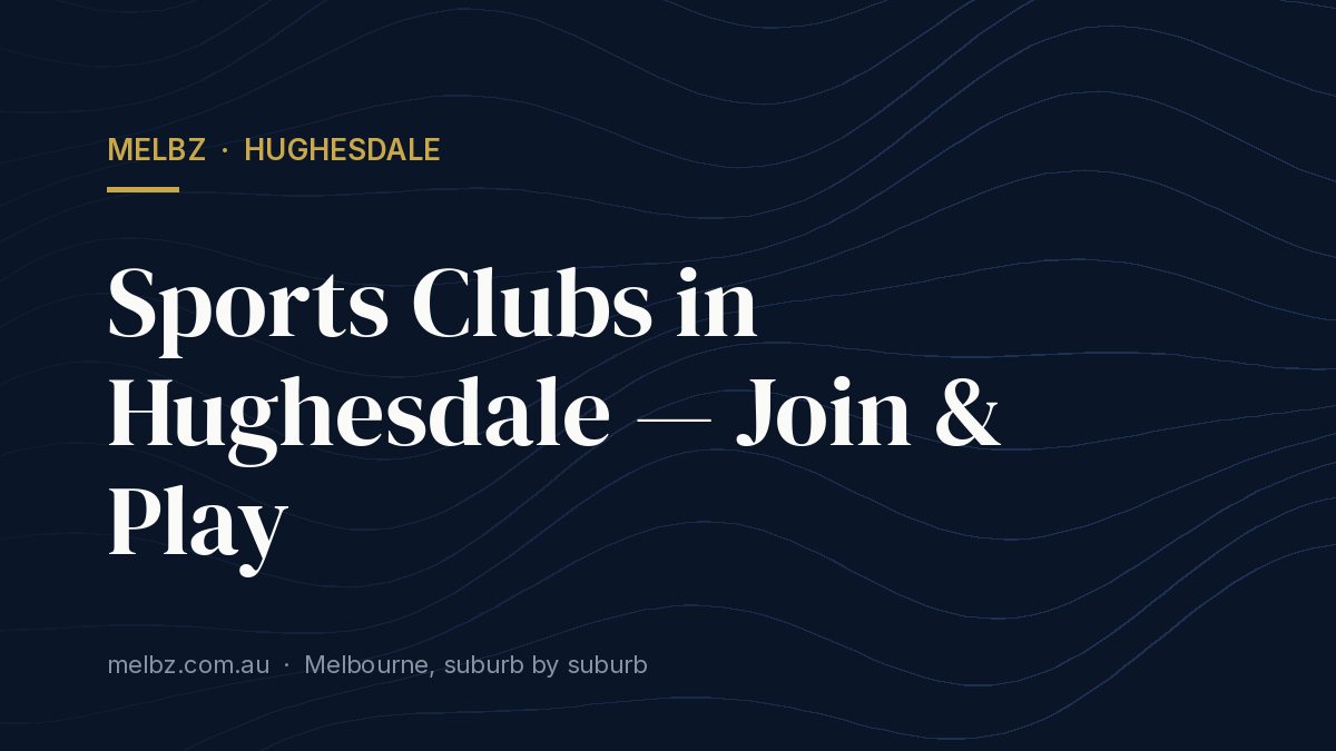 Title card: Sports Clubs in Hughesdale — Join & Play
