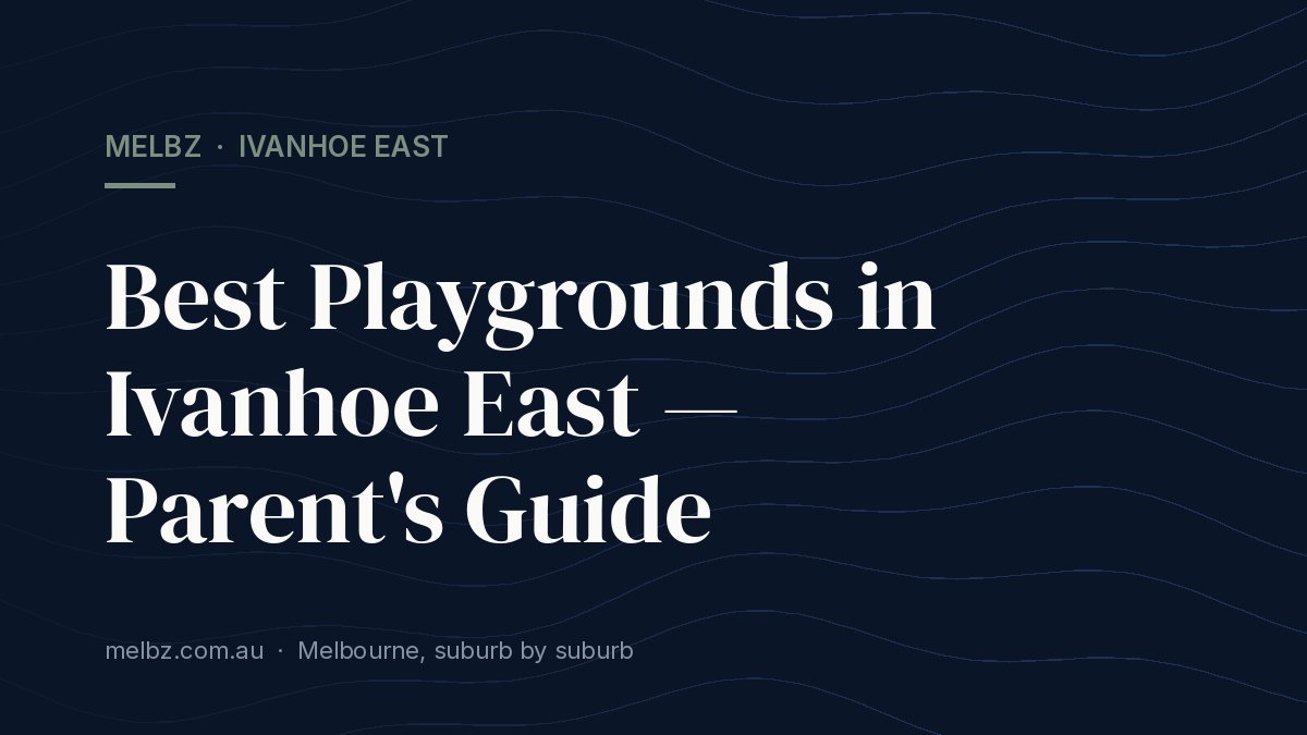 Title card: Best Playgrounds in Ivanhoe East — Parent's Guide