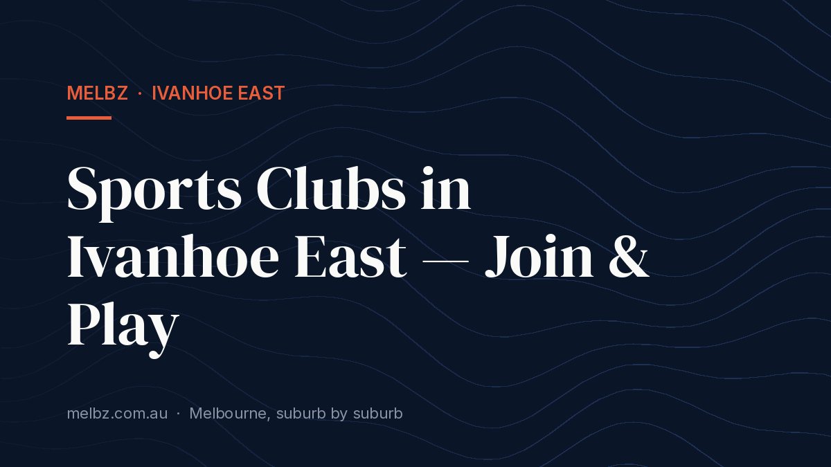 Title card: Sports Clubs in Ivanhoe East — Join & Play