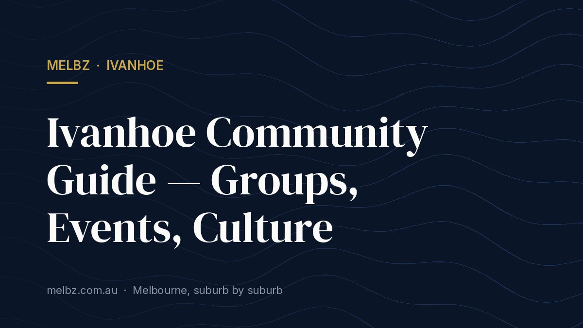 Title card: Ivanhoe Community Guide — Groups, Events, Culture