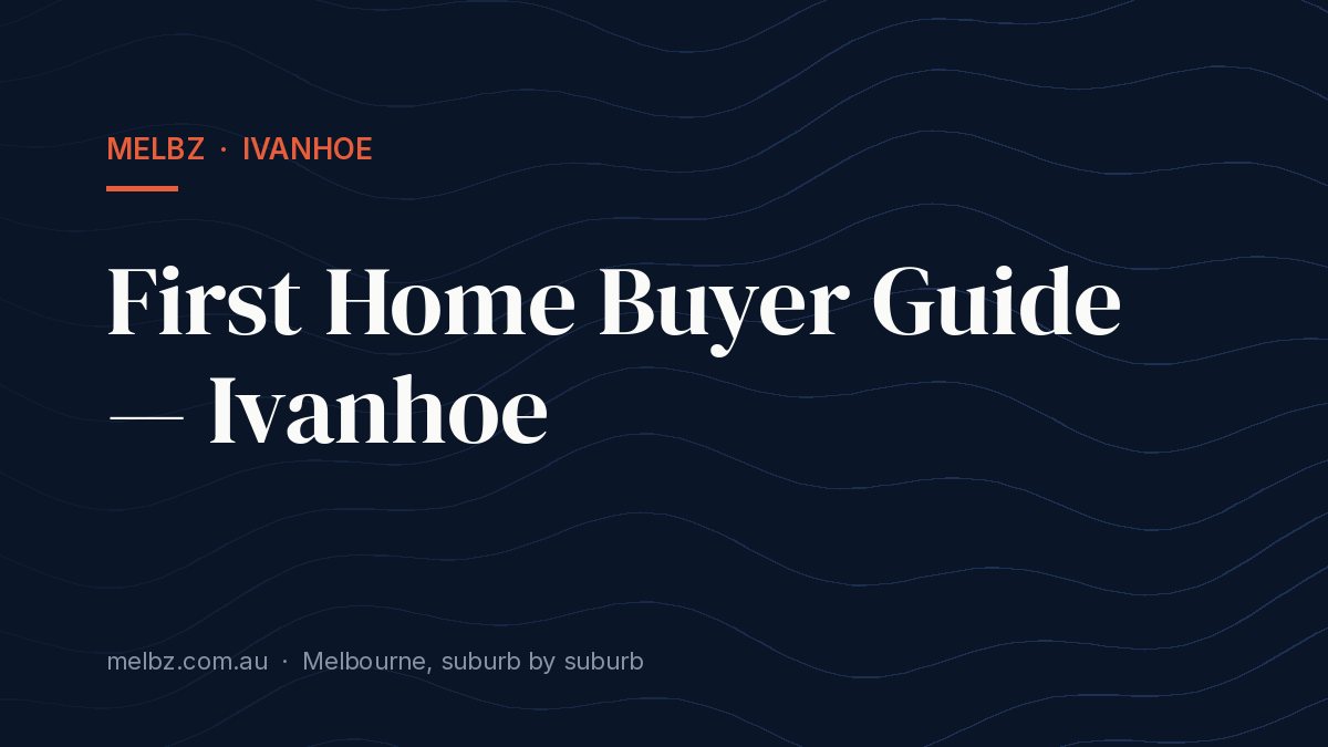 Title card: First Home Buyer Guide — Ivanhoe