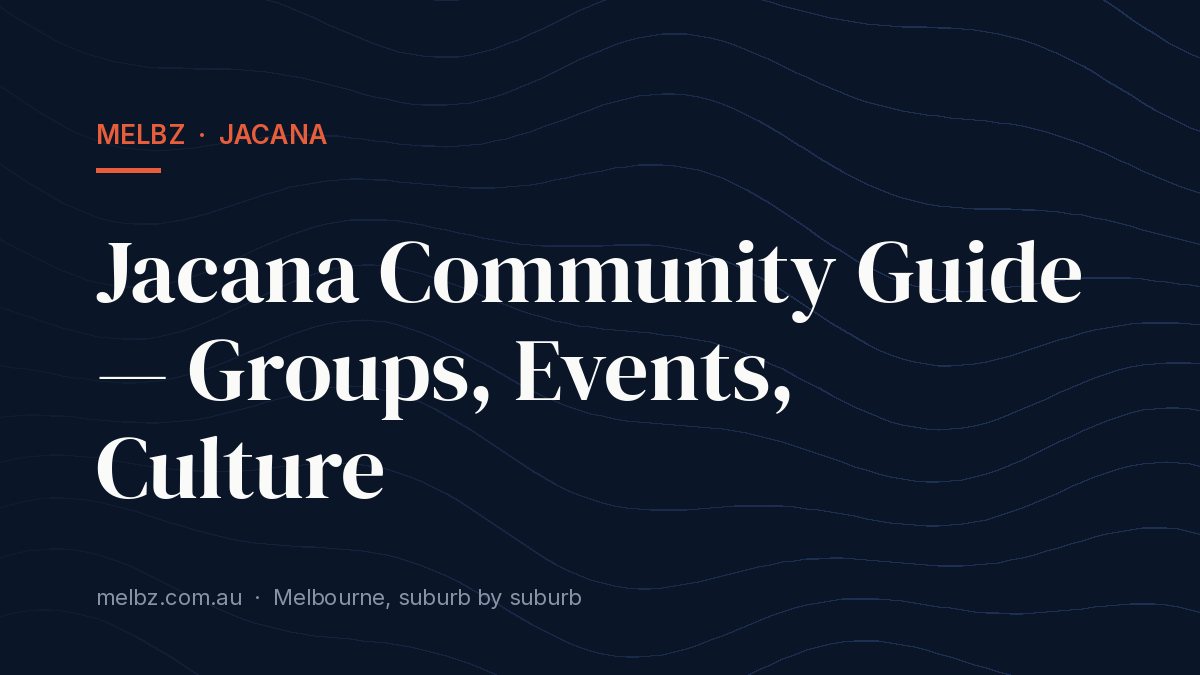 Title card: Jacana Community Guide — Groups, Events, Culture
