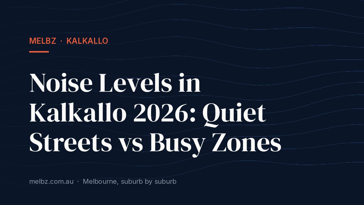 Title card: Noise Levels in Kalkallo 2026: Quiet Streets vs Busy Zones