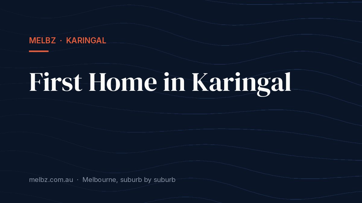 Title card: First Home in Karingal