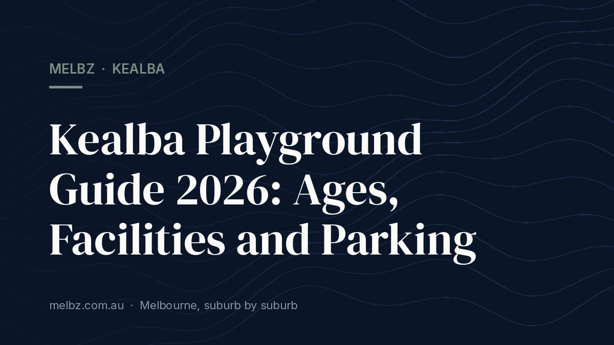 Title card: Kealba Playground Guide 2026: Ages, Facilities and Parking