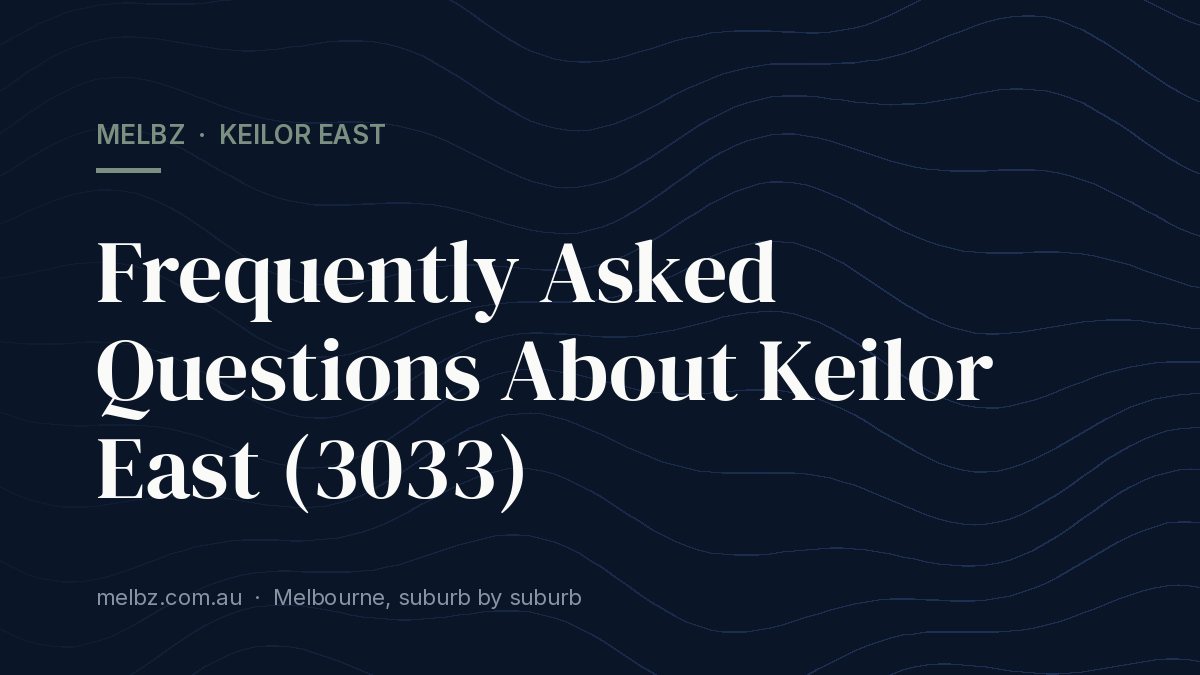 Title card: Frequently Asked Questions About Keilor East (3033)
