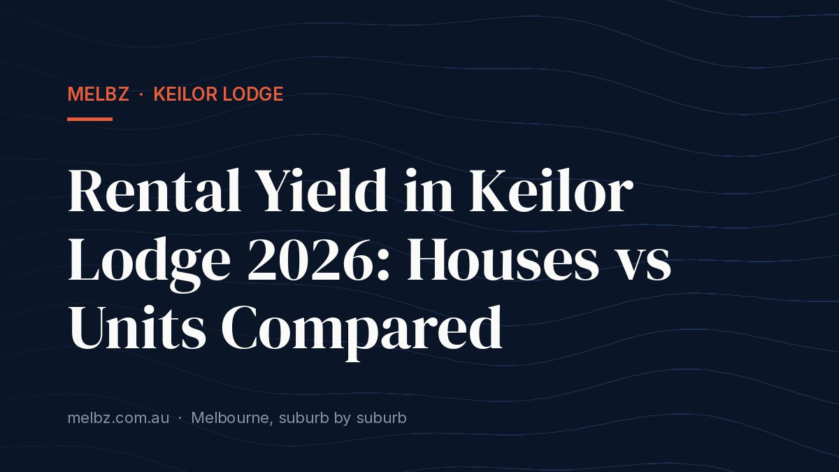 Title card: Rental Yield in Keilor Lodge 2026: Houses vs Units Compared