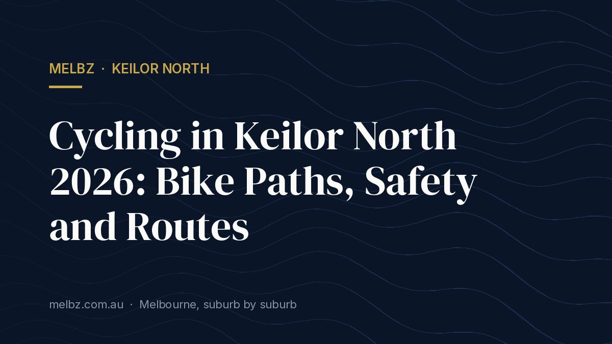 Title card: Cycling in Keilor North 2026: Bike Paths, Safety and Routes