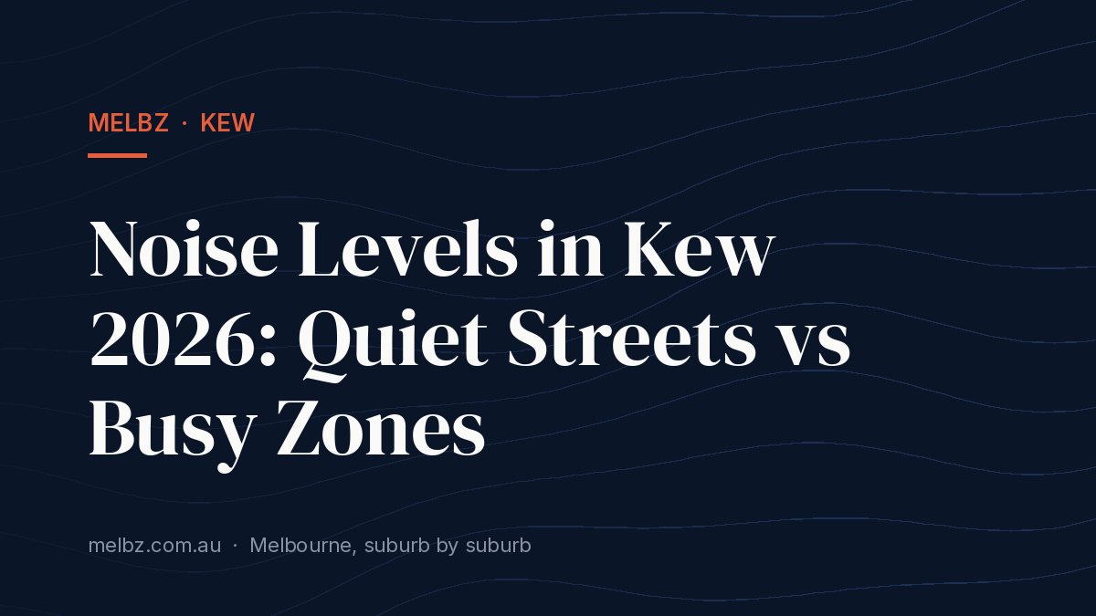 Title card: Noise Levels in Kew 2026: Quiet Streets vs Busy Zones