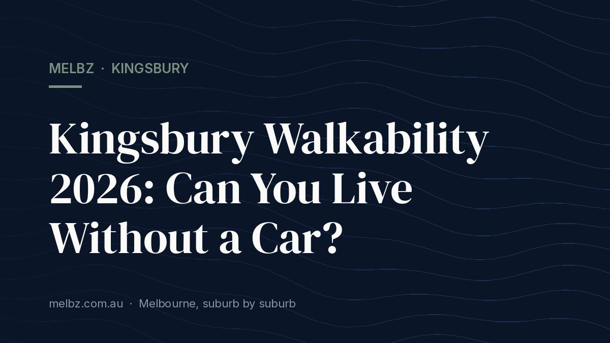 Title card: Kingsbury Walkability 2026: Can You Live Without a Car?