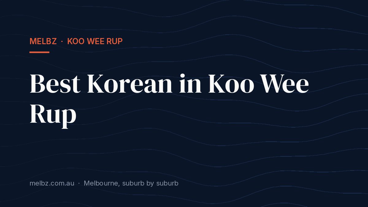 Title card: Best Korean in Koo Wee Rup