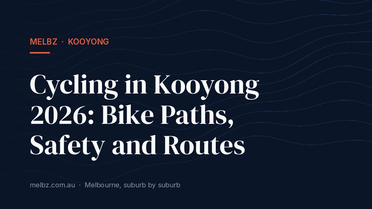 Title card: Cycling in Kooyong 2026: Bike Paths, Safety and Routes