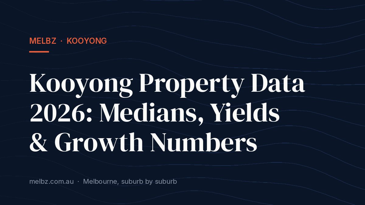 Title card: Kooyong Property Data 2026: Medians, Yields & Growth Numbers