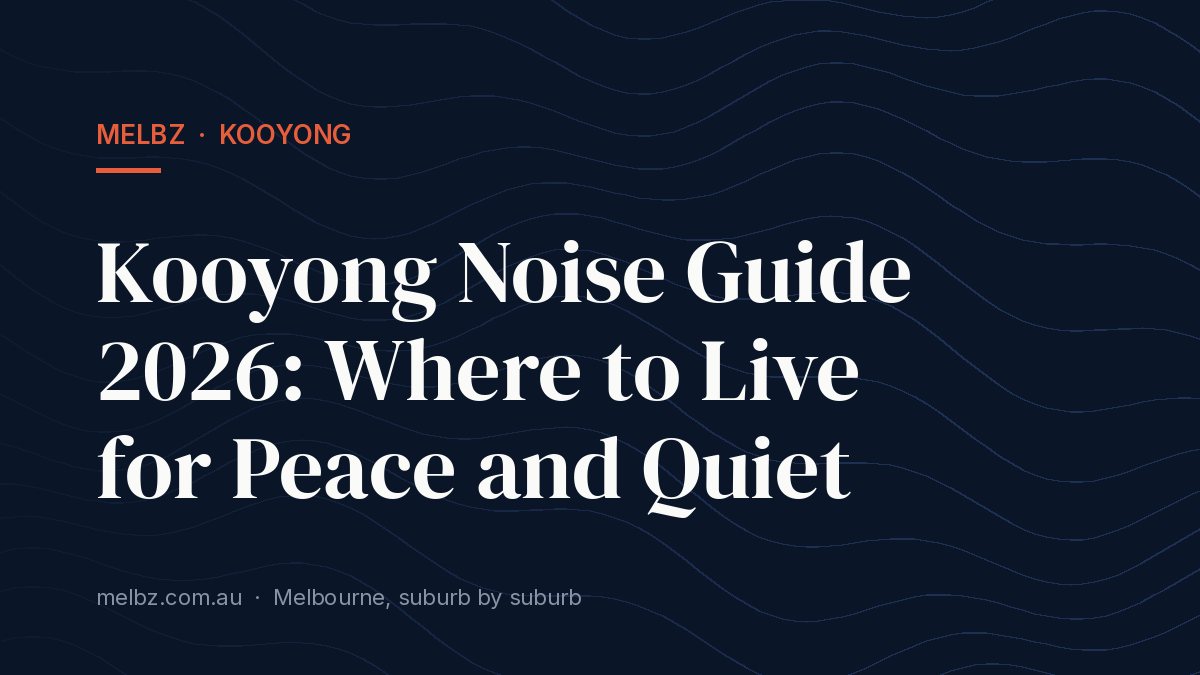 Title card: Kooyong Noise Guide 2026: Where to Live for Peace and Quiet
