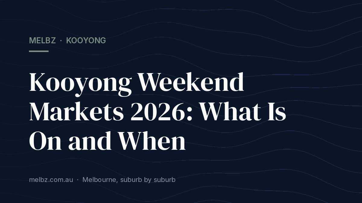Title card: Kooyong Weekend Markets 2026: What Is On and When