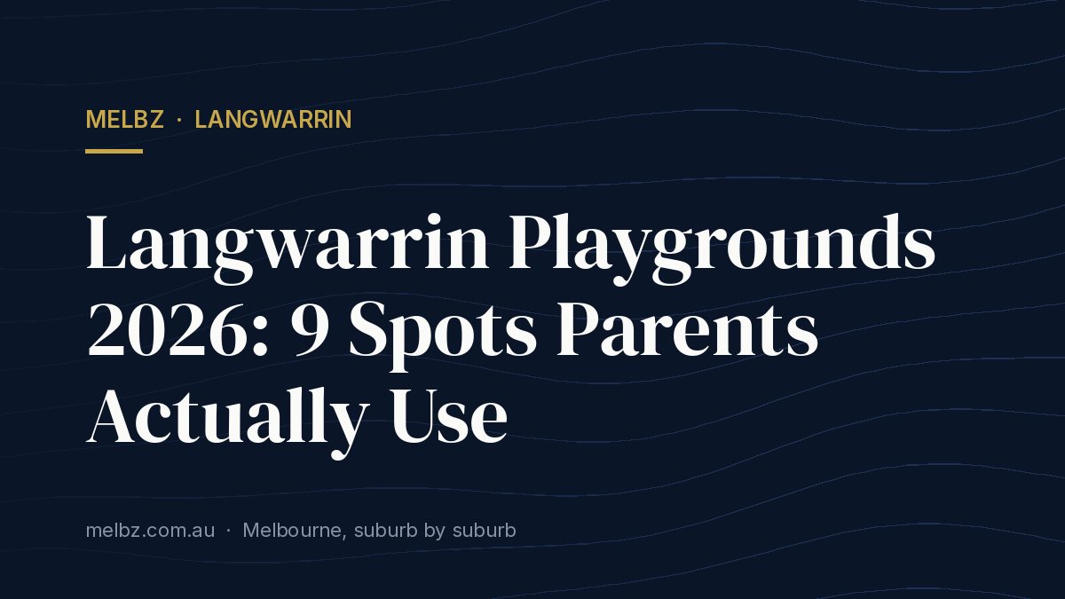 Title card: Langwarrin Playgrounds 2026: 9 Spots Parents Actually Use