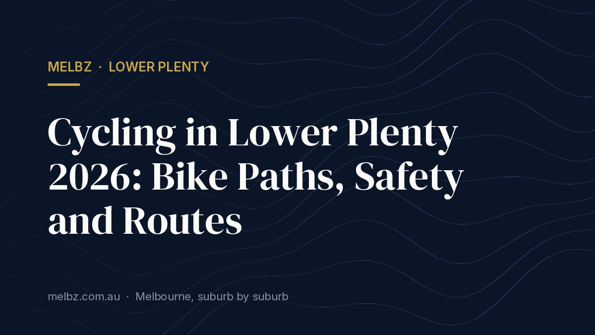 Title card: Cycling in Lower Plenty 2026: Bike Paths, Safety and Routes