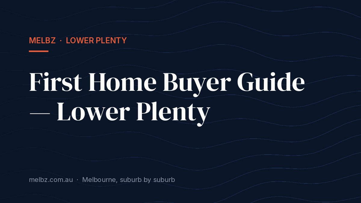 Title card: First Home Buyer Guide — Lower Plenty