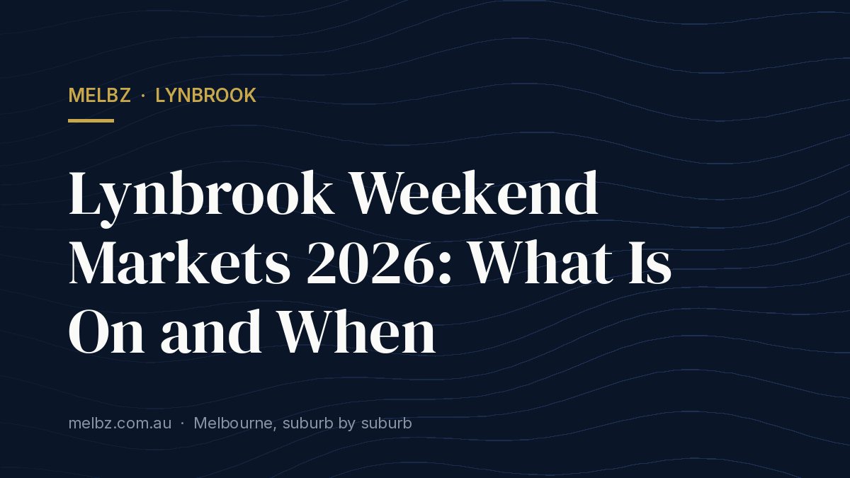 Title card: Lynbrook Weekend Markets 2026: What Is On and When