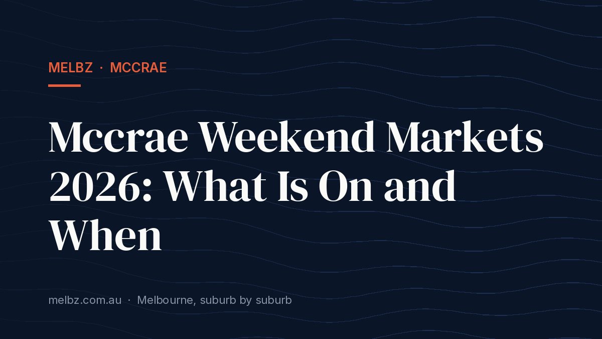 Title card: Mccrae Weekend Markets 2026: What Is On and When