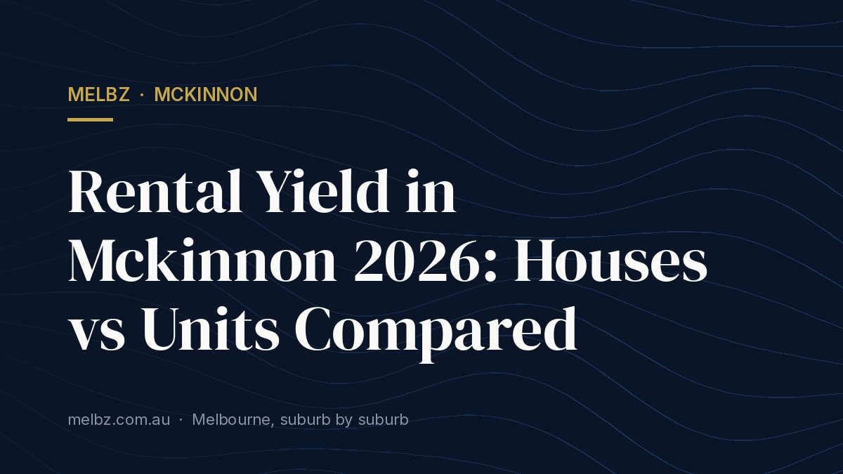 Title card: Rental Yield in Mckinnon 2026: Houses vs Units Compared