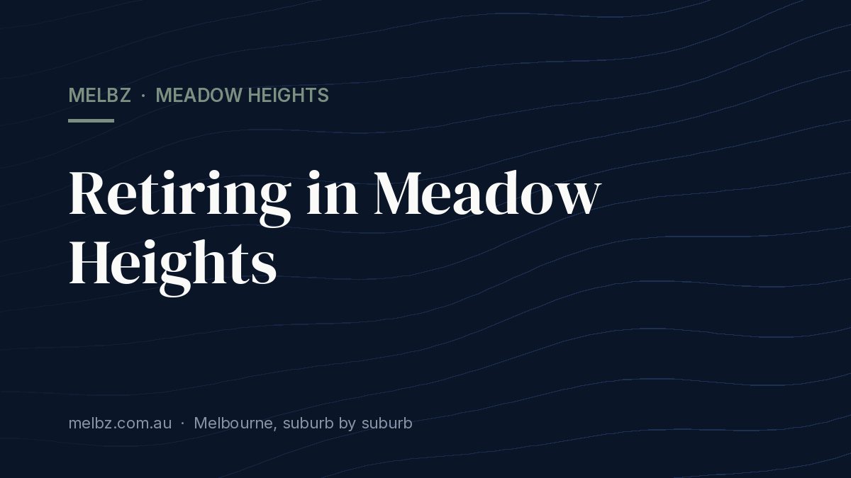 Title card: Retiring in Meadow Heights