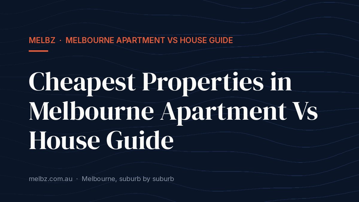 Title card: Cheapest Properties in Melbourne Apartment Vs House Guide