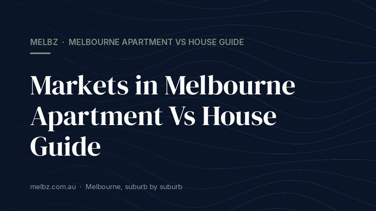 Title card: Markets in Melbourne Apartment Vs House Guide