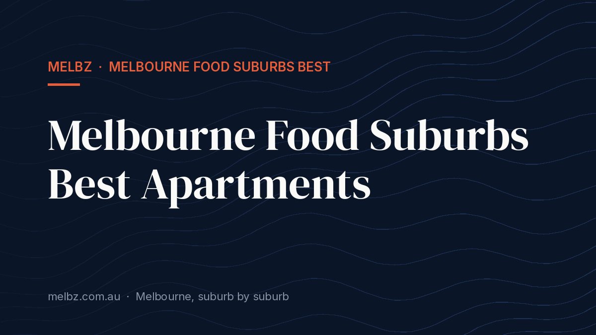 Title card: Melbourne Food Suburbs Best Apartments