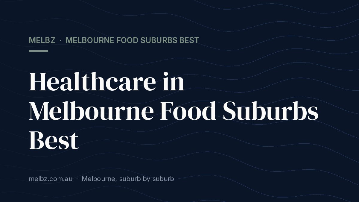 Title card: Healthcare in Melbourne Food Suburbs Best