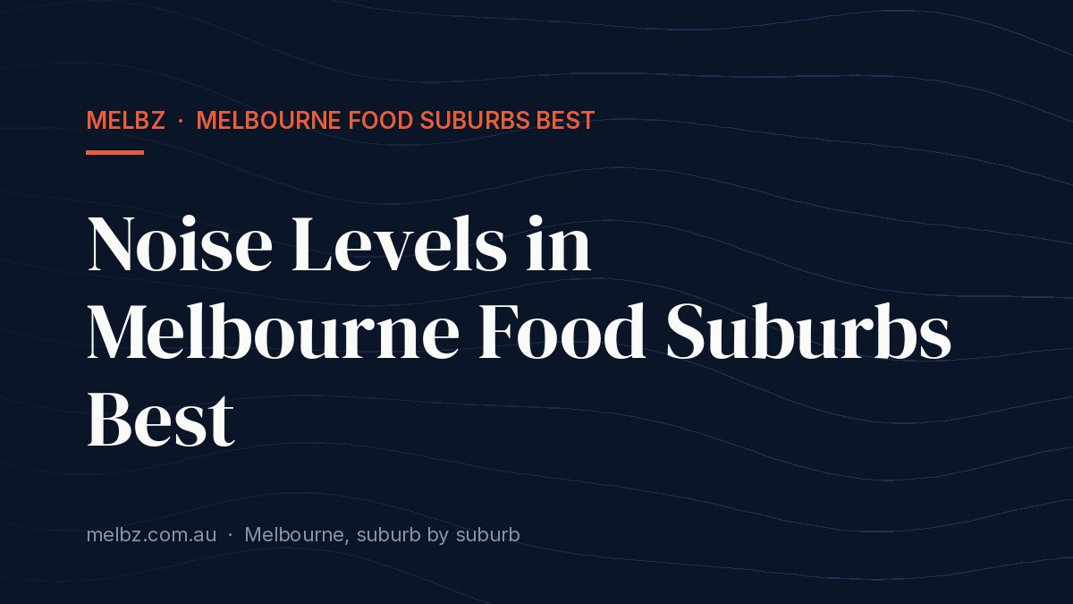 Title card: Noise Levels in Melbourne Food Suburbs Best